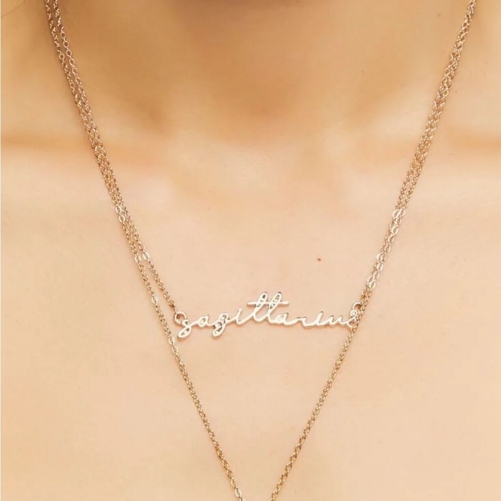 Sagittarius zodiac pendant gold Necklace